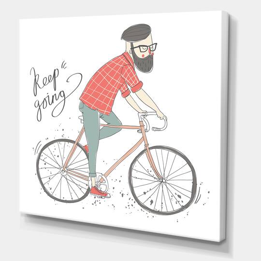 Designart - Hipster Man On A Bicycle